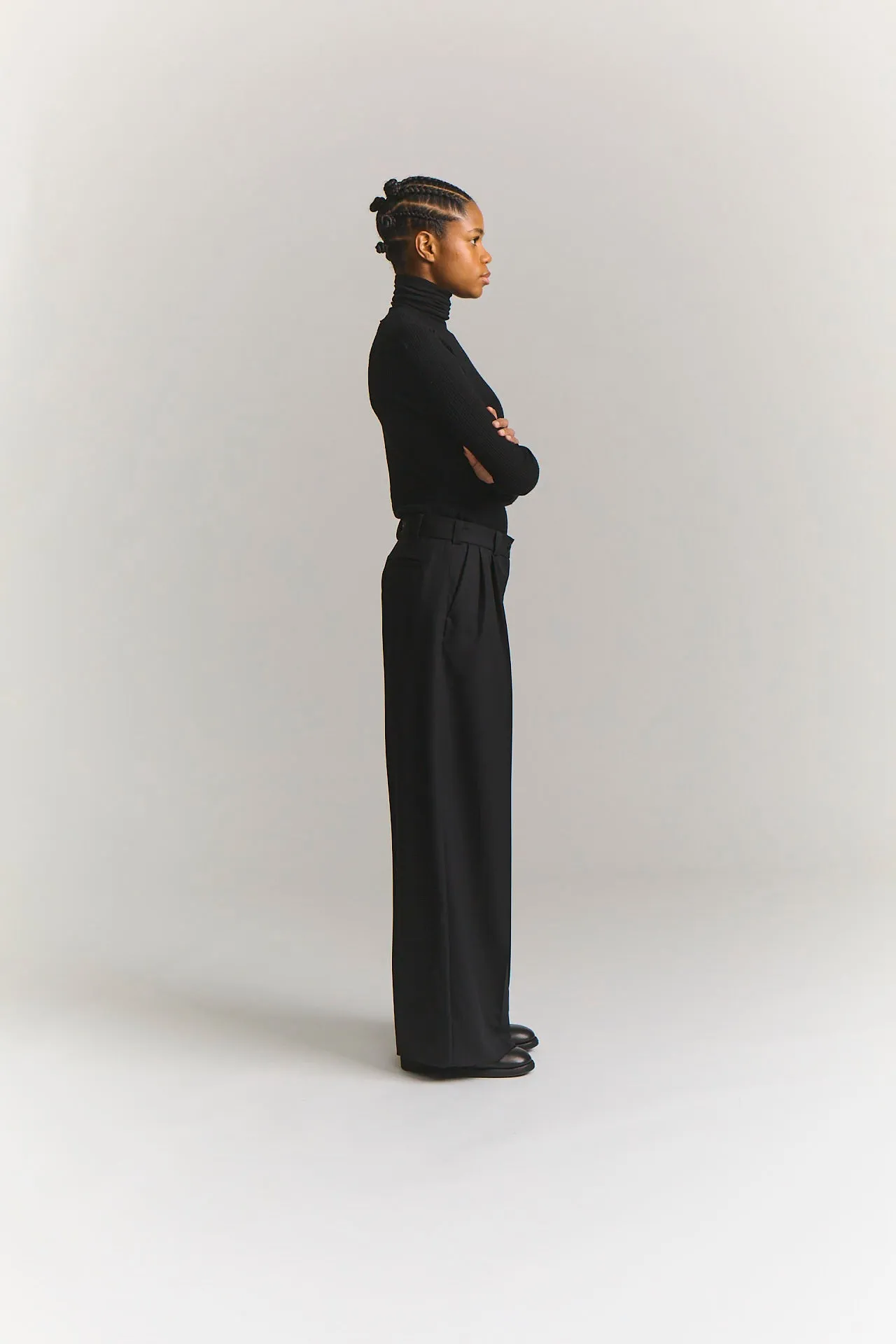 SIENNA PANT - STRUCTURED TWILL - BLACK