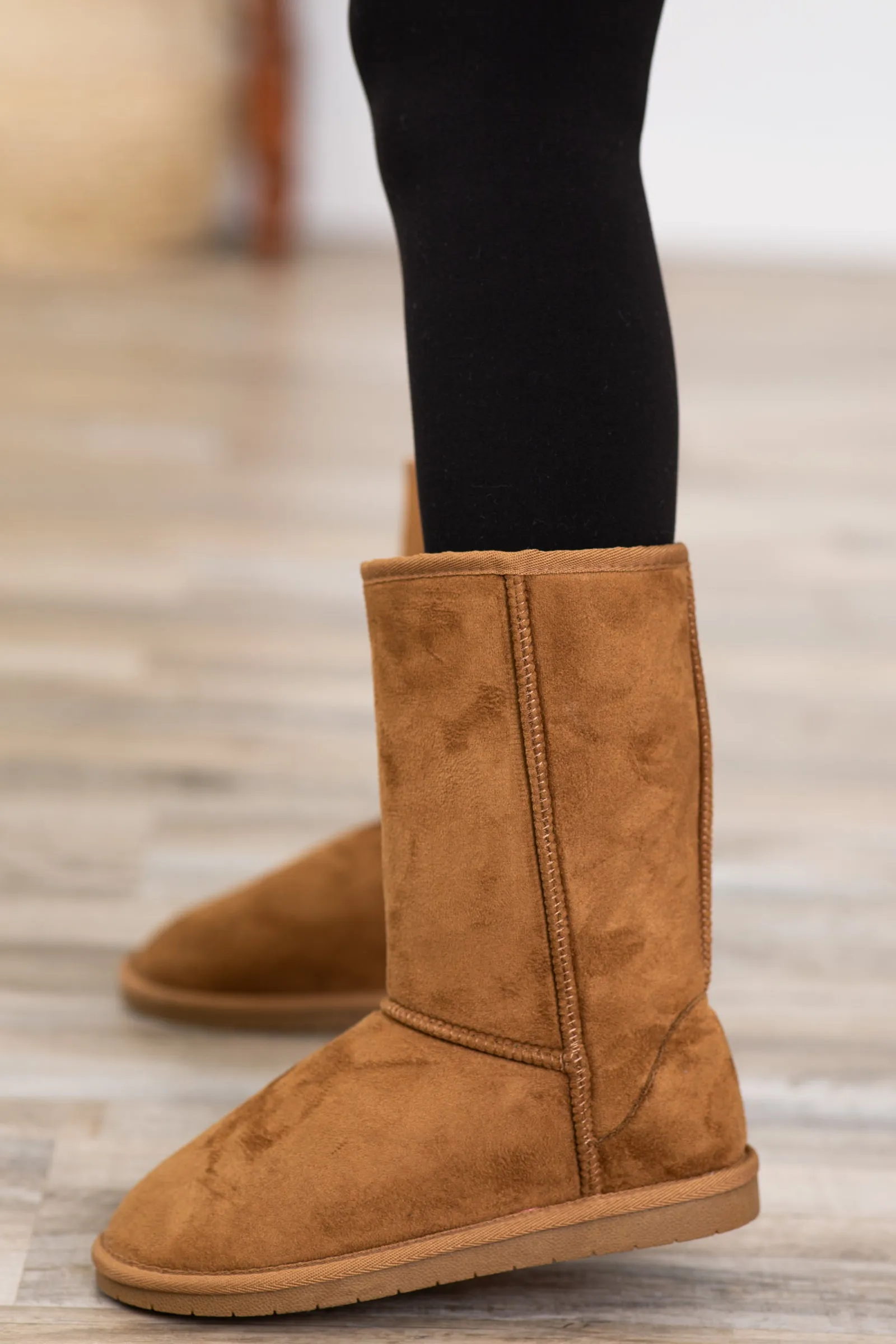 Tan Faux Fur Lined Tall Boots