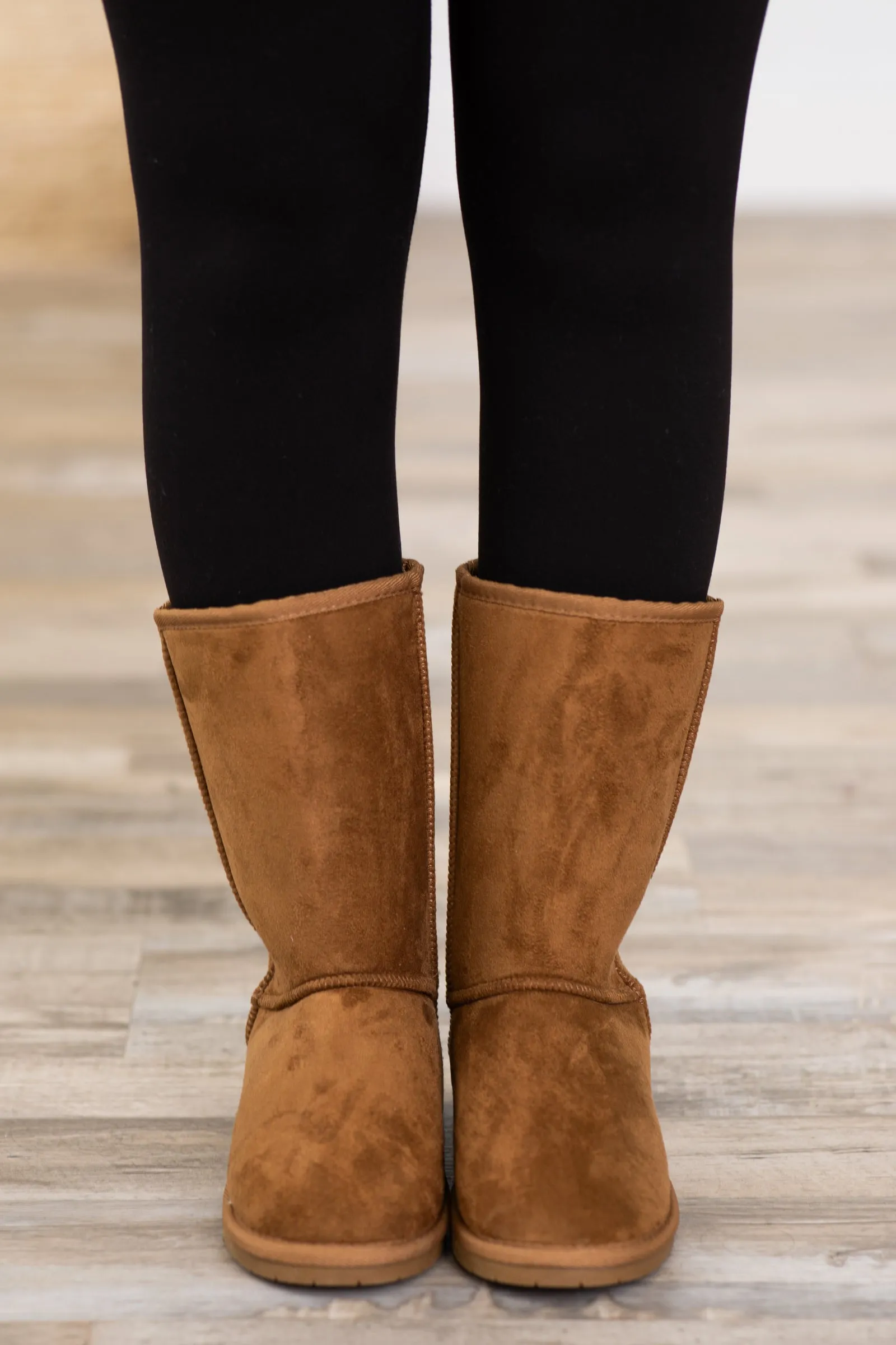 Tan Faux Fur Lined Tall Boots