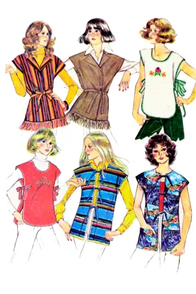 Uncut McCalls 5114 Vintage 1976 Tops & Vests Sewing Pattern