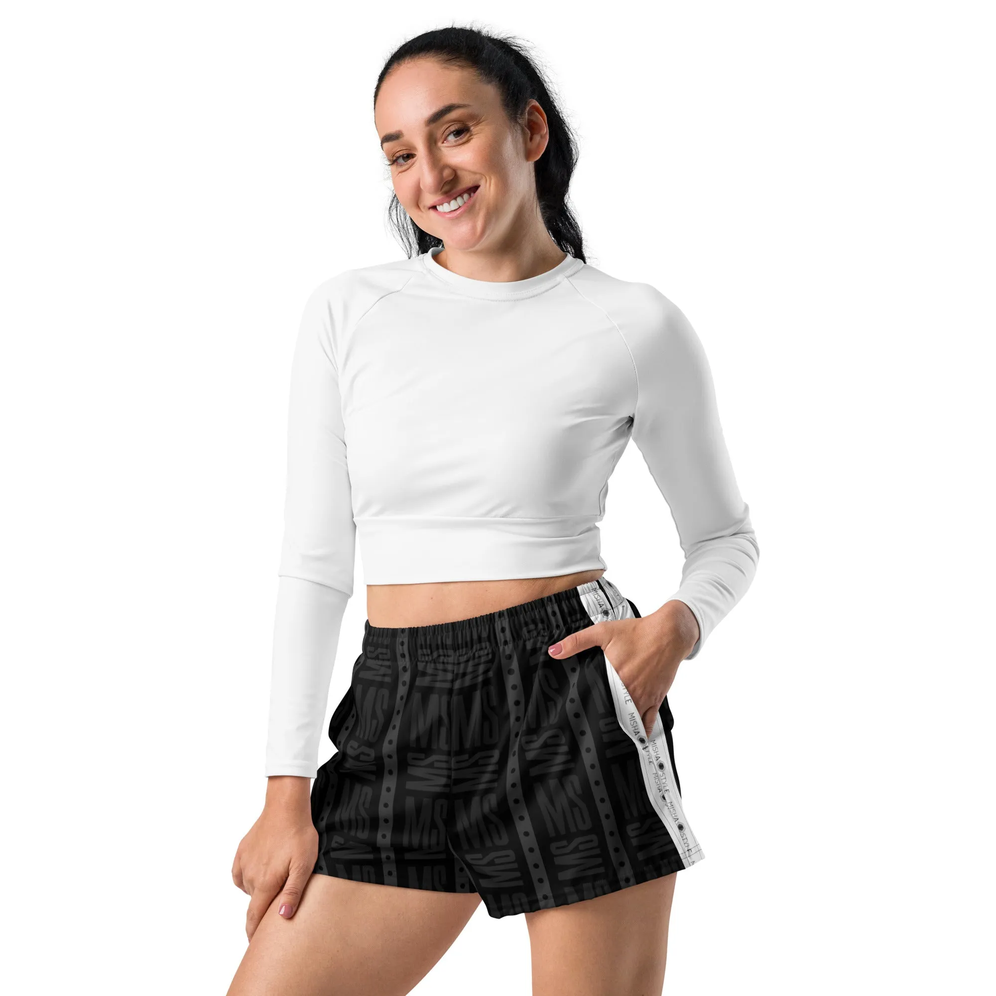 Unisex Athletic Misha Black Shorts