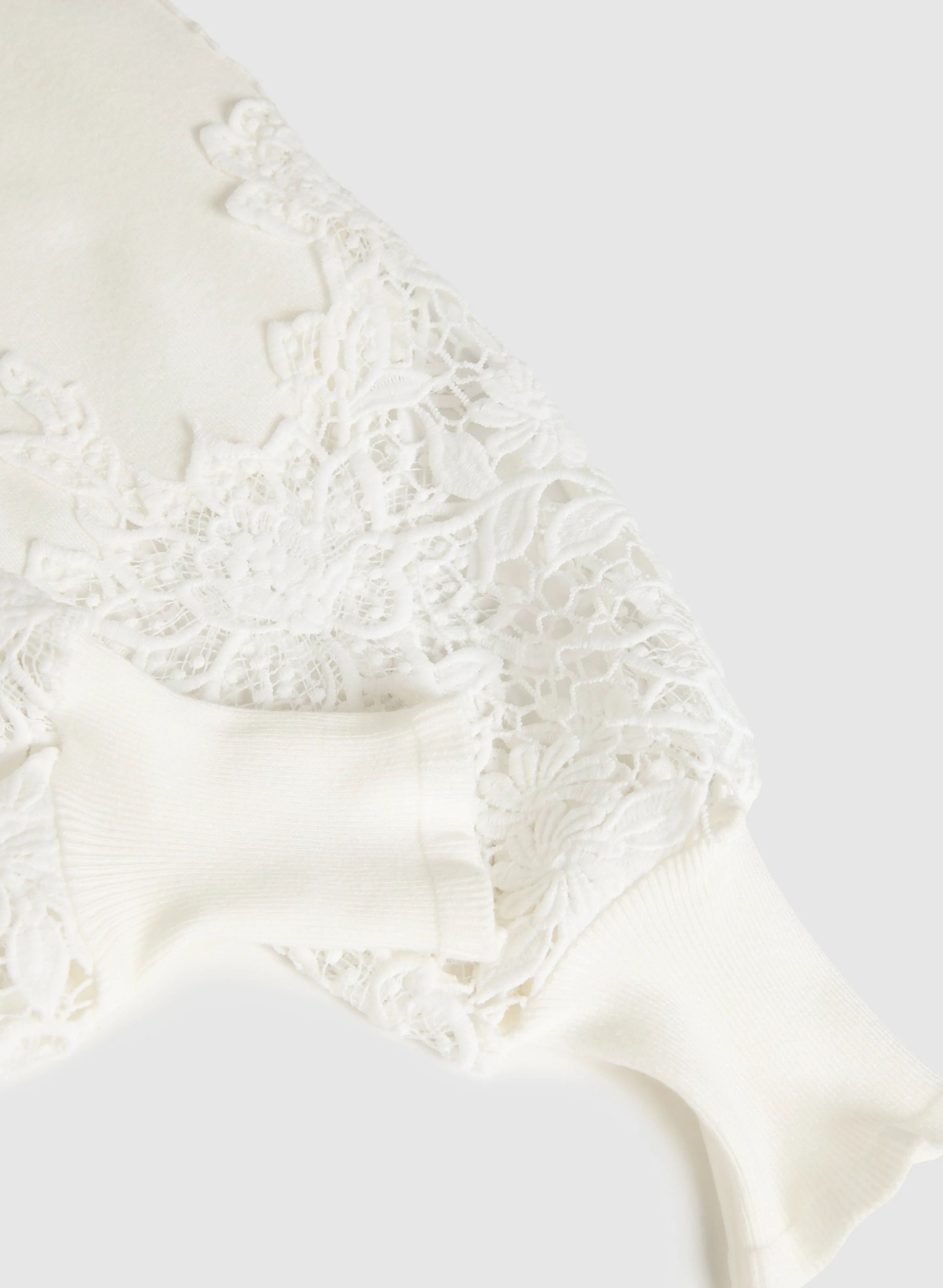 V-Neck Lace Detail Sweater