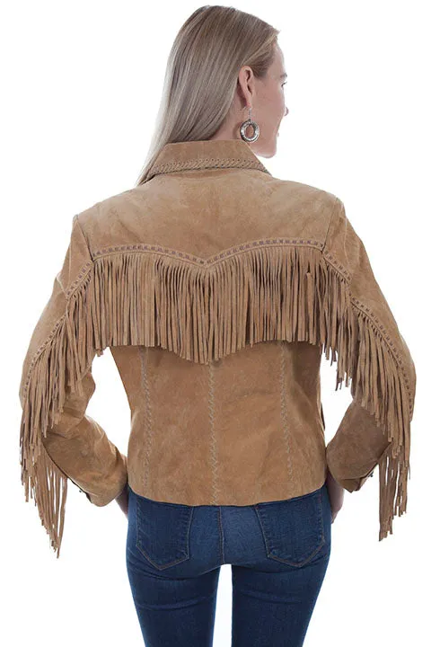 Women's Leather Jacket Collection Suede: Scully Western Fringe Whip Stitched